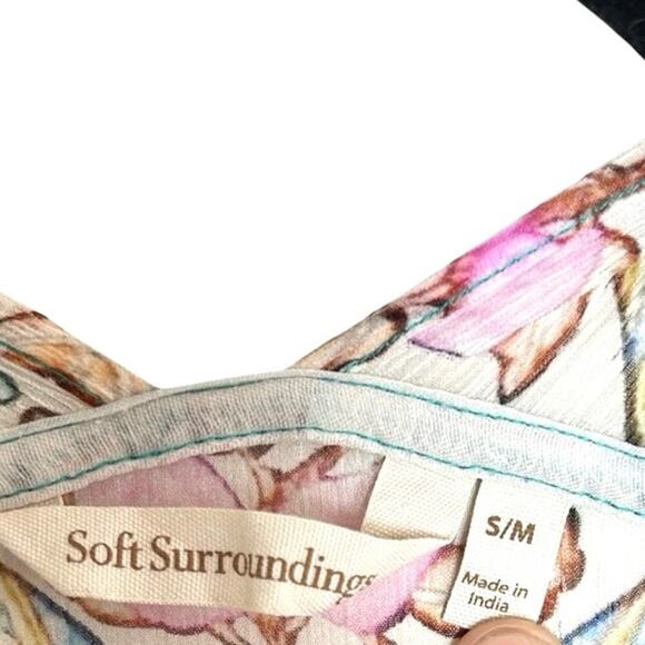 Soft Surroundings Women’s Eloise Floral Open Front Kimono Size S/M - Picture 9 of 10